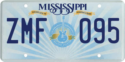 MS license plate ZMF095