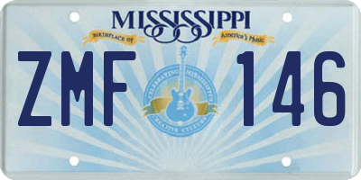 MS license plate ZMF146