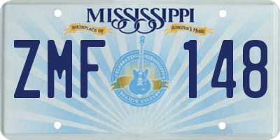 MS license plate ZMF148