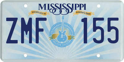 MS license plate ZMF155