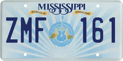 MS license plate ZMF161
