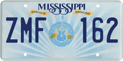 MS license plate ZMF162