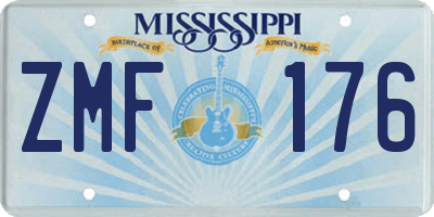 MS license plate ZMF176