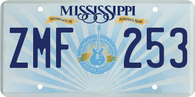 MS license plate ZMF253