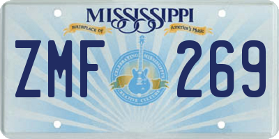 MS license plate ZMF269