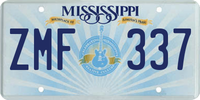 MS license plate ZMF337