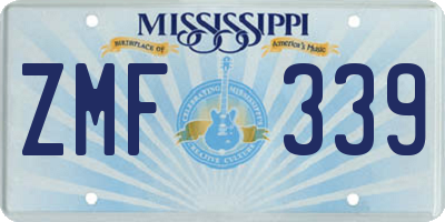 MS license plate ZMF339