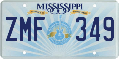 MS license plate ZMF349