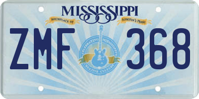 MS license plate ZMF368