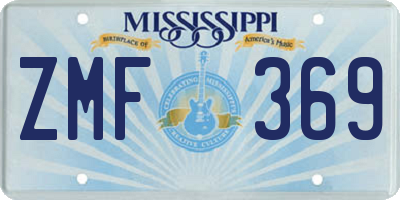 MS license plate ZMF369