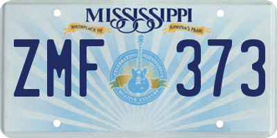 MS license plate ZMF373