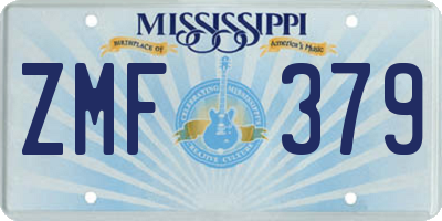 MS license plate ZMF379