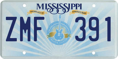MS license plate ZMF391