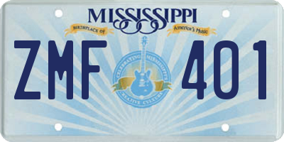 MS license plate ZMF401