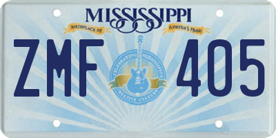 MS license plate ZMF405