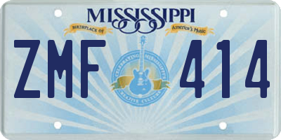 MS license plate ZMF414
