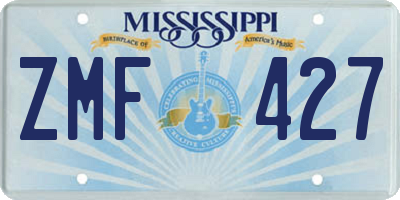 MS license plate ZMF427