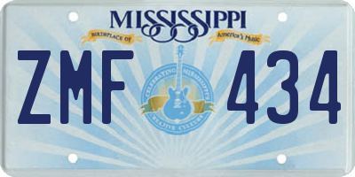 MS license plate ZMF434