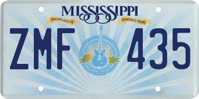 MS license plate ZMF435