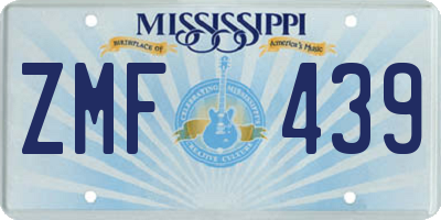 MS license plate ZMF439