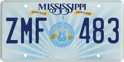 MS license plate ZMF483