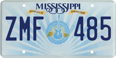 MS license plate ZMF485