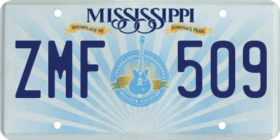MS license plate ZMF509