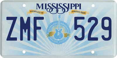 MS license plate ZMF529