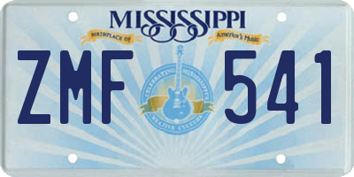 MS license plate ZMF541
