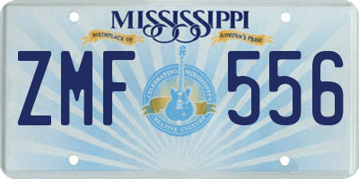 MS license plate ZMF556
