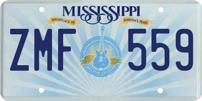 MS license plate ZMF559