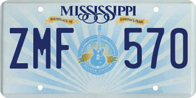 MS license plate ZMF570