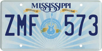 MS license plate ZMF573
