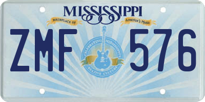 MS license plate ZMF576