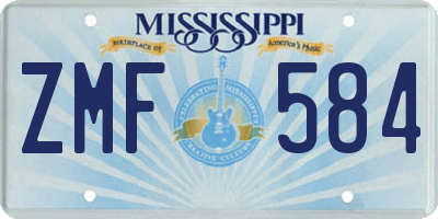 MS license plate ZMF584