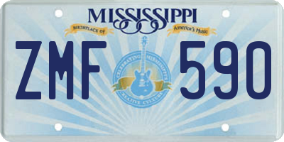 MS license plate ZMF590