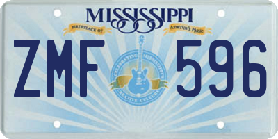 MS license plate ZMF596
