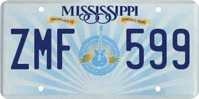 MS license plate ZMF599