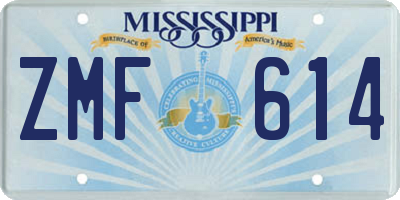 MS license plate ZMF614