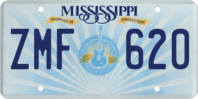 MS license plate ZMF620