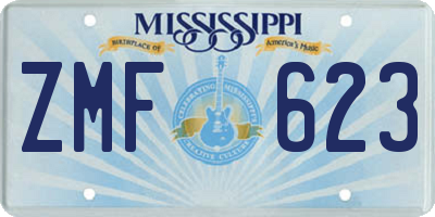MS license plate ZMF623