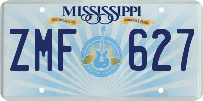 MS license plate ZMF627