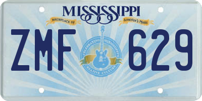 MS license plate ZMF629