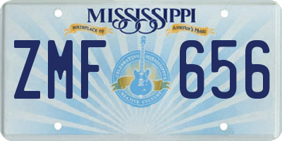 MS license plate ZMF656