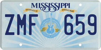 MS license plate ZMF659