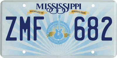 MS license plate ZMF682