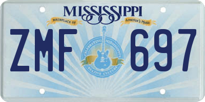 MS license plate ZMF697