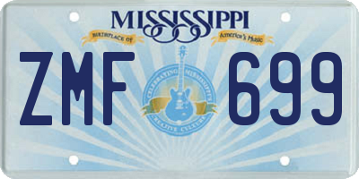 MS license plate ZMF699