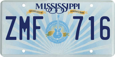 MS license plate ZMF716