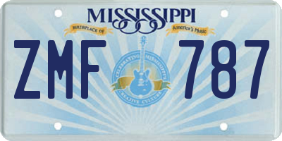 MS license plate ZMF787
